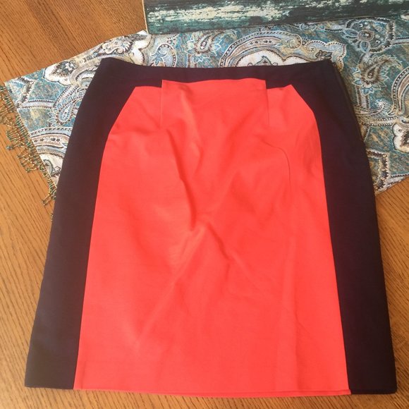 Worthington red & black lined pencil skirt color block 12 - Picture 5 of 8